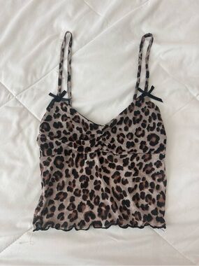 Full Tilt Leopard Print Tank Top - Brown & Black